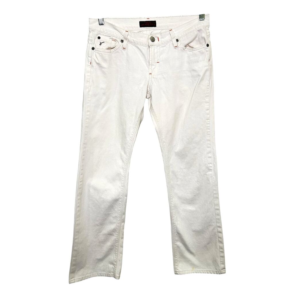 James Jeans Dry Aged Denim Aspen White Womens Flare Low Rise Minimalist 31